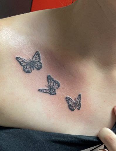 collar bone small butterfly tattoo on chest|Top 10 butterfly tattoos on collar bone ideas and inspiration